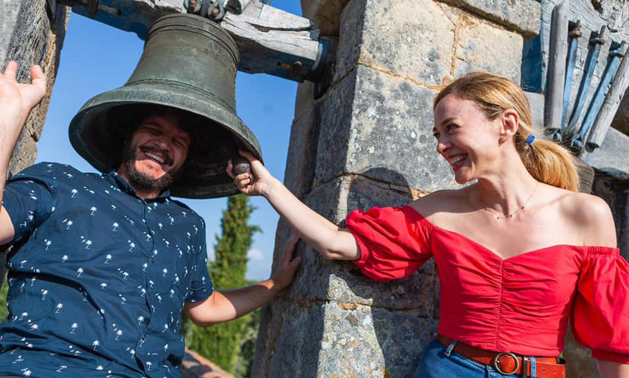 Marta y 'Touri', en un momento divertido de su viaje.