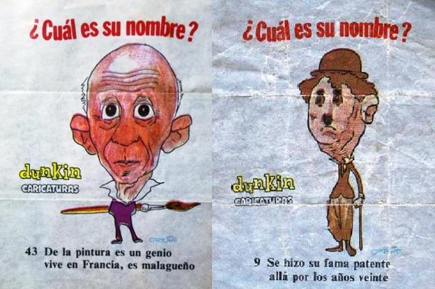 Las caricaturas realizadas por Ortuño para los chicles Dunkin,