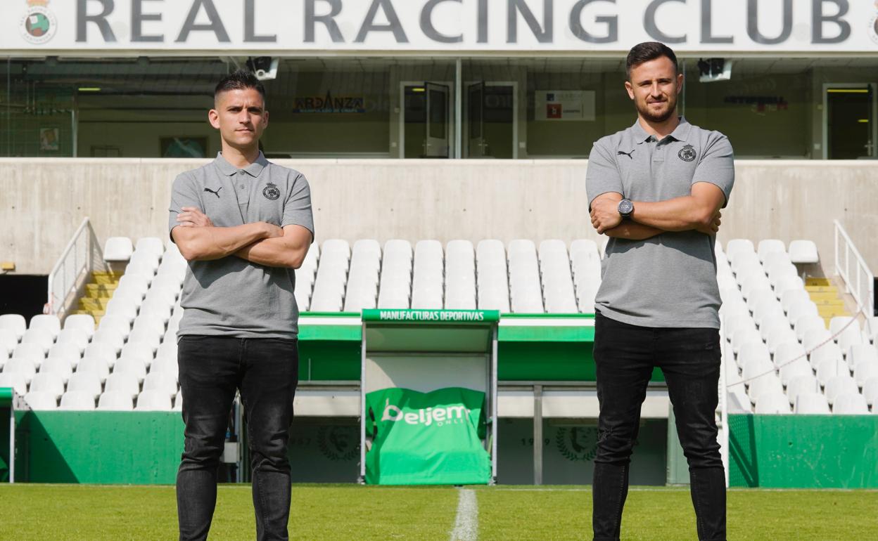 David Paredes, a la izquierda y Xavi Arnedo, en los Campos de Sport del Sardinero.