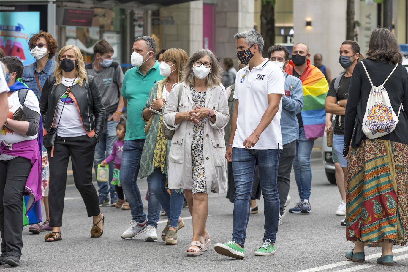 El acto central de la semana LGTBI, que el año pasado no se celebró por la pandemia, grita en Santander a favor de la tolerancia y contra «el odio de la ultraderecha»