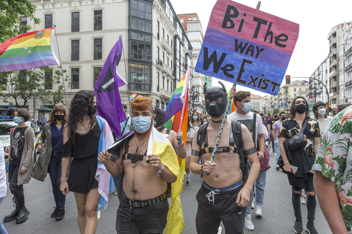El acto central de la semana LGTBI, que el año pasado no se celebró por la pandemia, grita en Santander a favor de la tolerancia y contra «el odio de la ultraderecha»