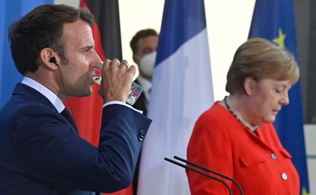 Angela Merkel y Enmanuel Macron 