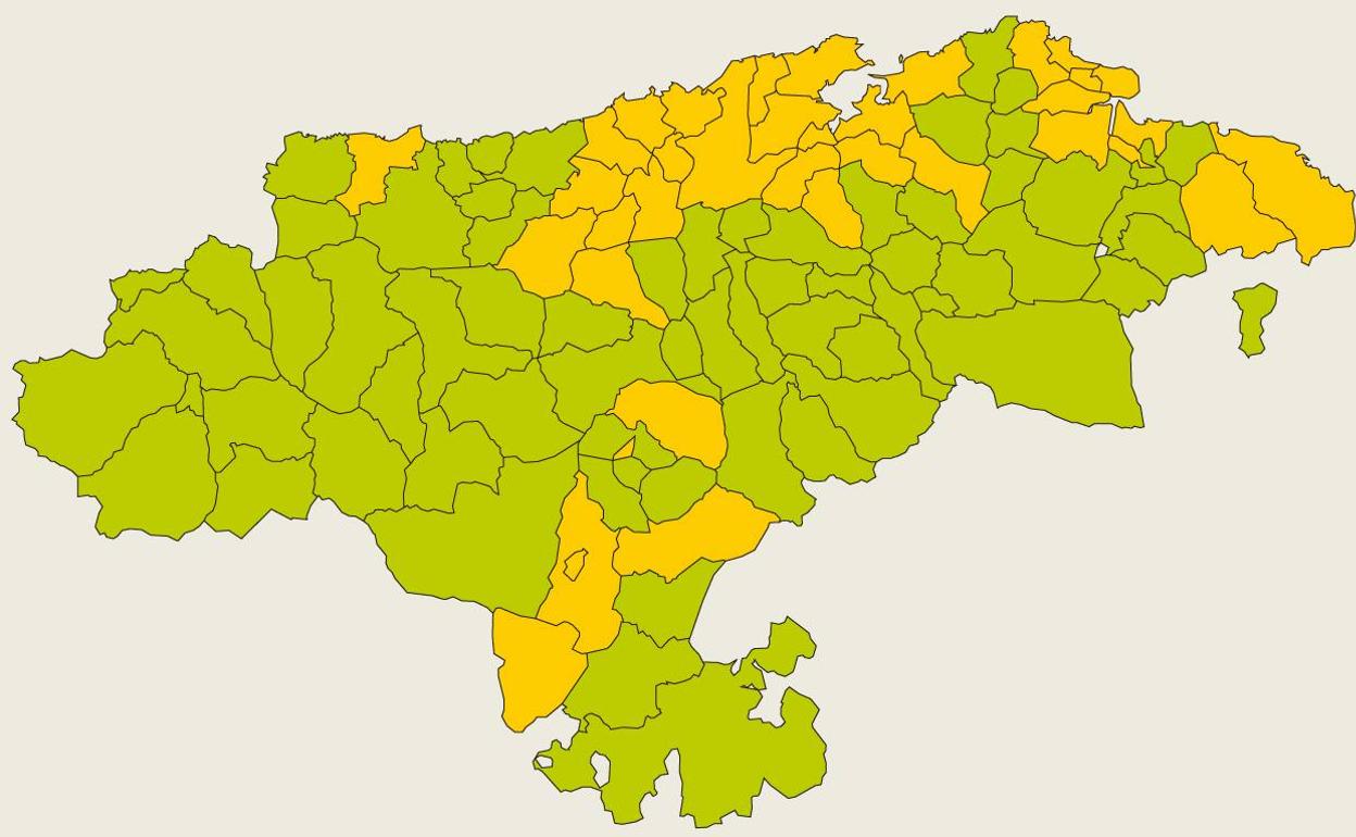 Aumenta el nivel de alerta en otros 20 municipios de Cantabria y ya son 36 en riesgo medio