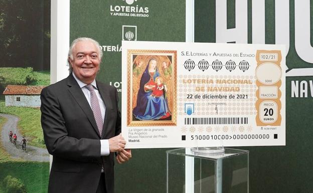 El presidente de Loterías, Jesús Huerta, en la presentación del Sorteo Extraordinario de Navidad. 