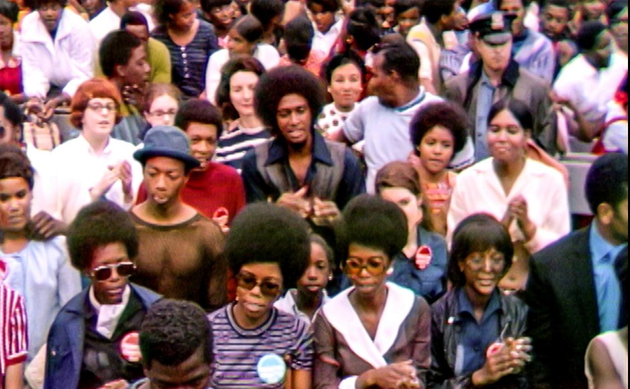 Imagen del documental 'Summer of Soul'. El Festival de Harlem fue un éxito de público, pero aunque se filmó nunca fue emitido.