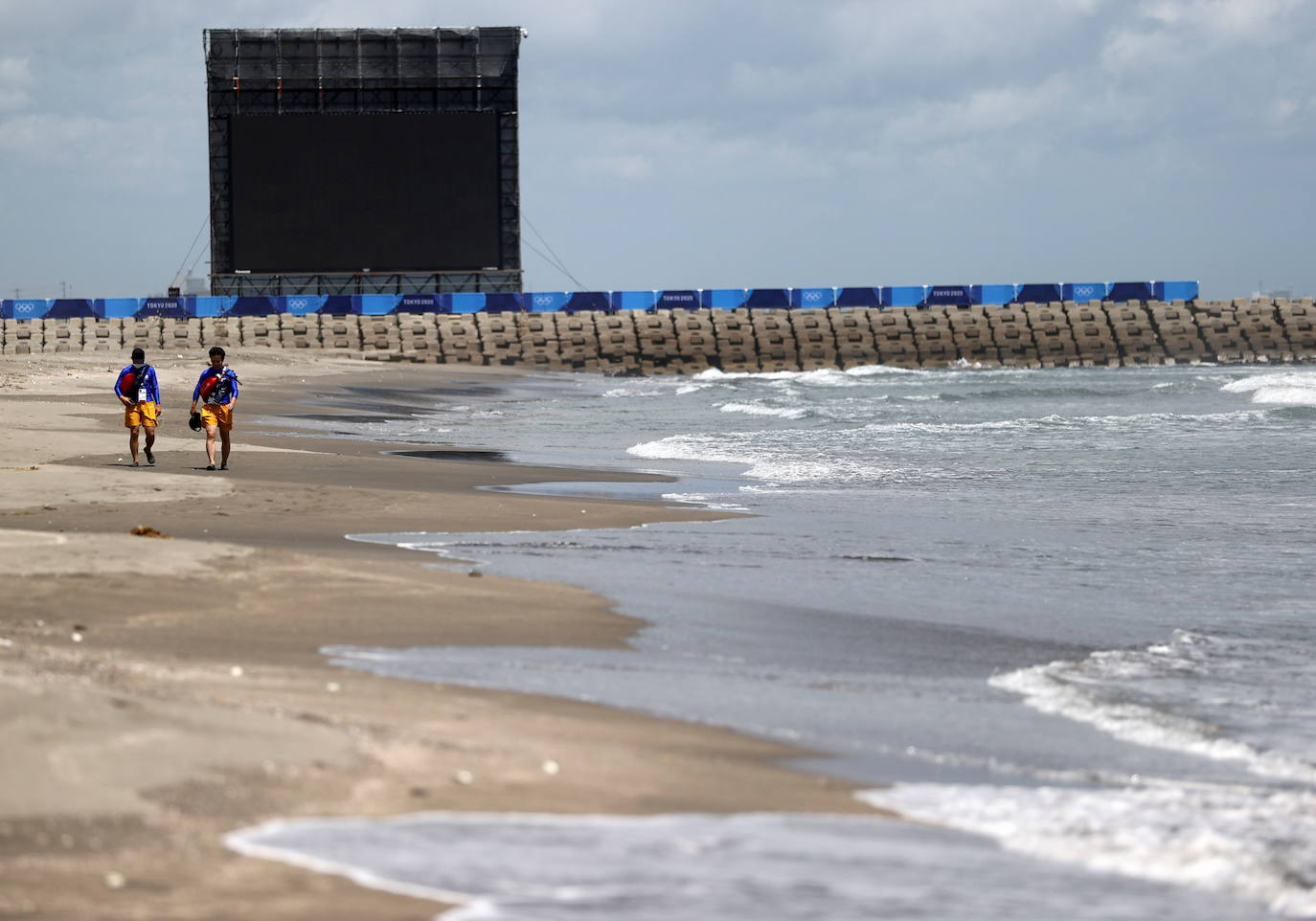 Playa de Tsurigasaki, el lugar donde se disputará la competición de surf, en la ciudad de Ichinomiya.