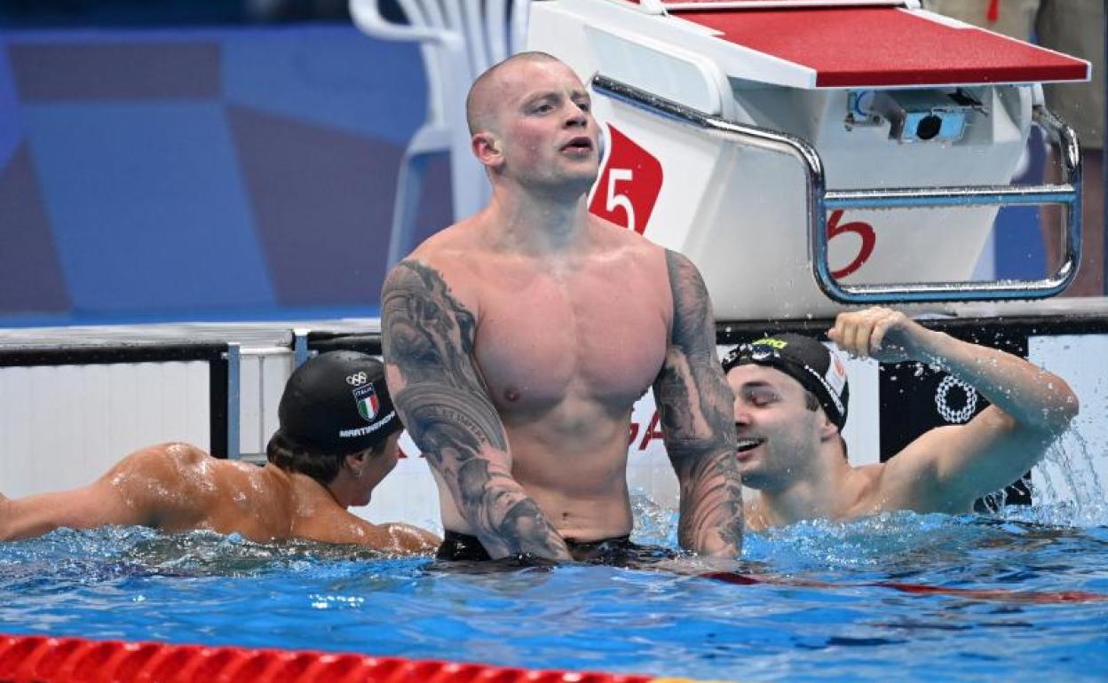 Adam Peaty, tras su victoria en los 100 braza.