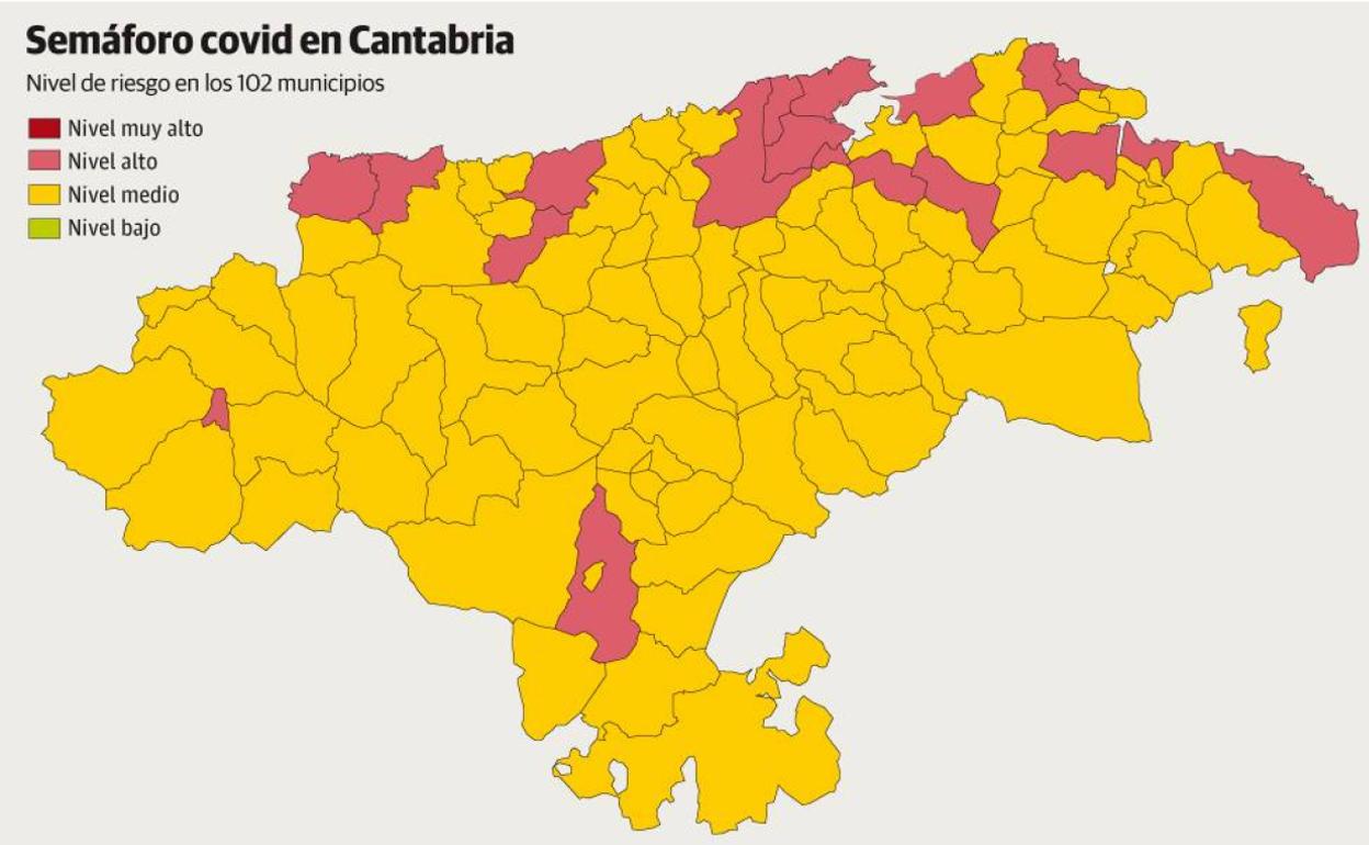 Así queda el mapa del semáforo covid tras la actualización de este martes