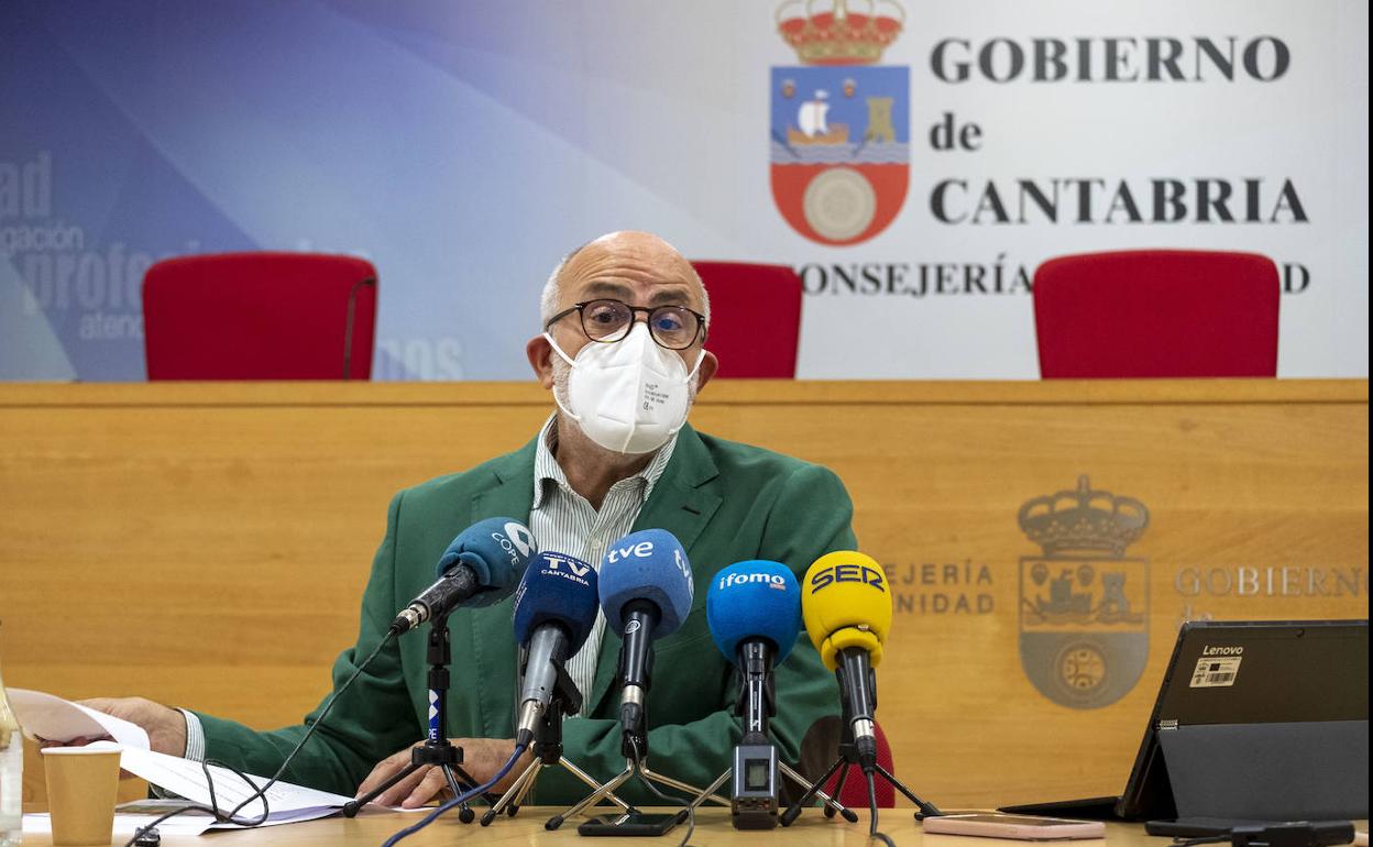 El consejero de Sanidad Miguel Rodríguez este martes durante su comparecencia. 