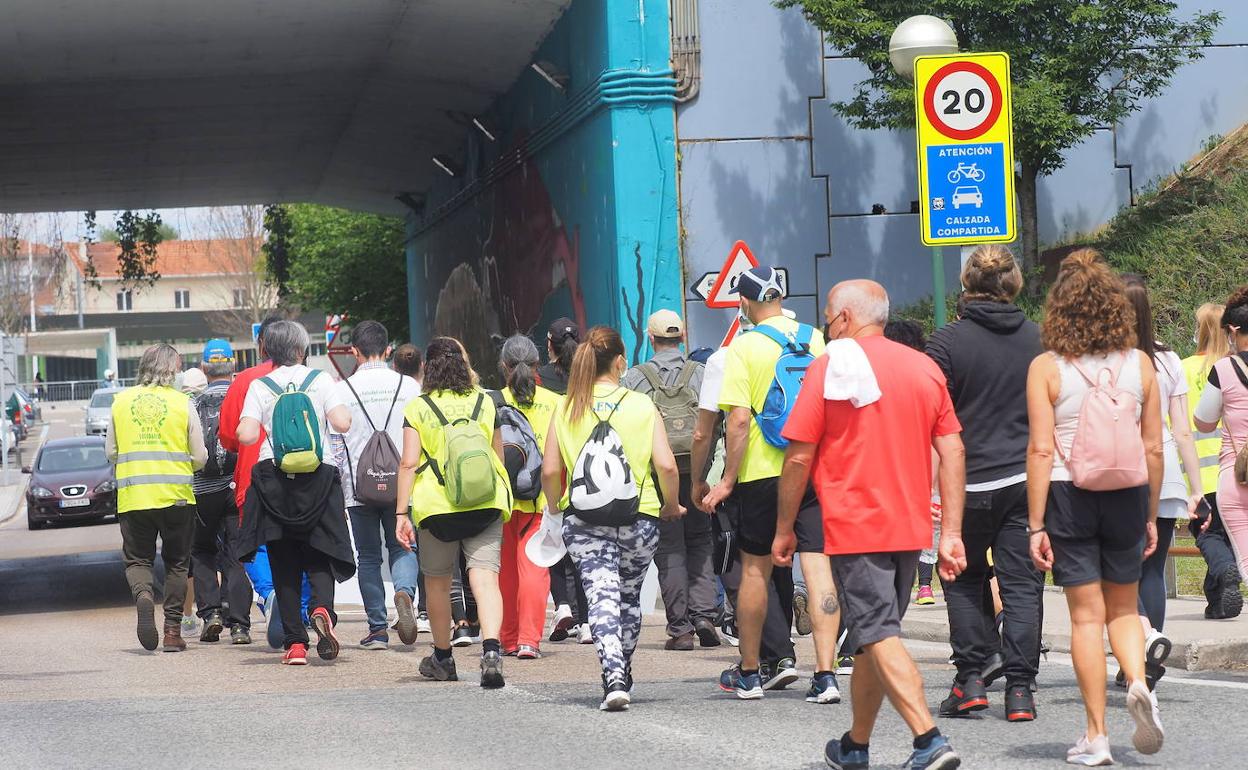 Una de las rutas realizadas por la marcha solidaria 