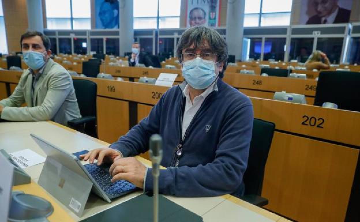 Pugdemont, este lunes durante una comisión en el Parlamento Europeo.