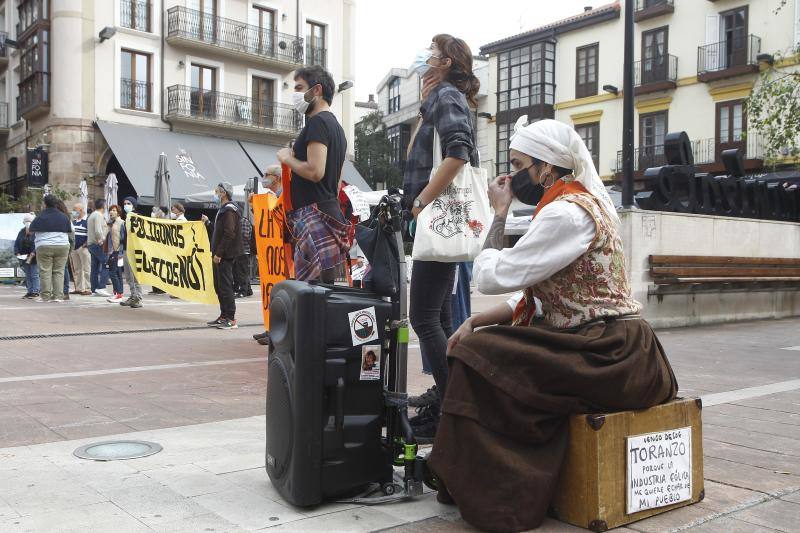 Fotos: Concentración y manifestación contra los eólicos