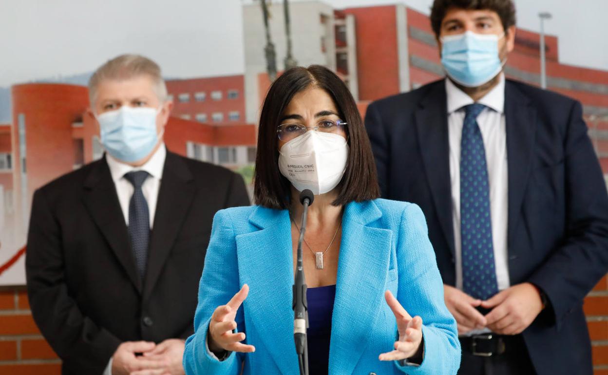 La ministra de Sanidad, Carolina Darias, visita el hospital Virgen de la Arrixaca de Murcia.