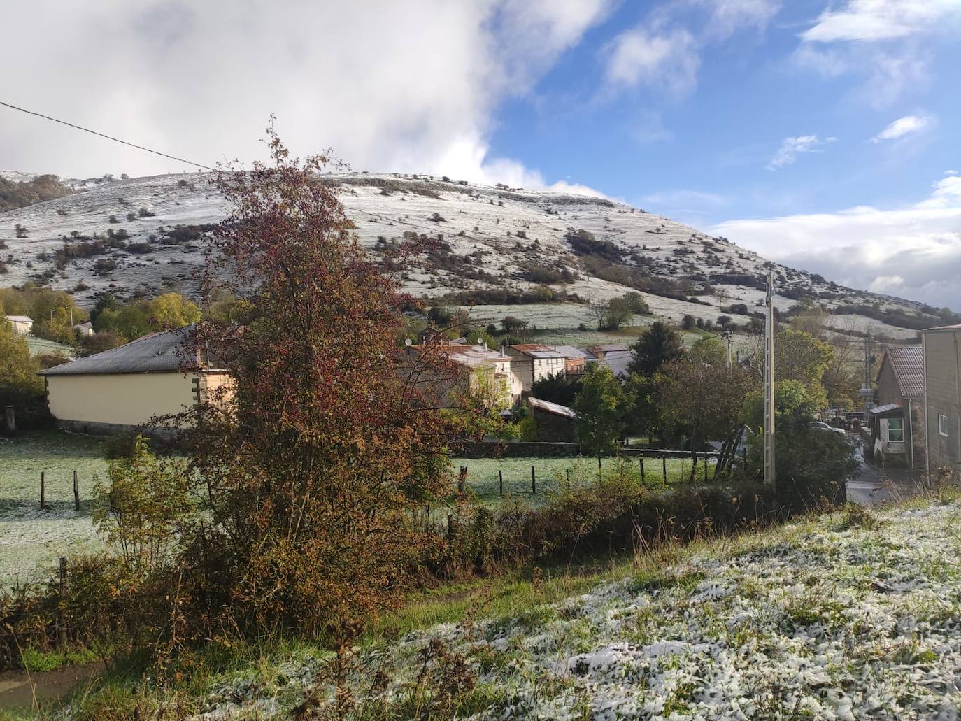 Imagen de esta mañana en Fontecha (Campoo de Enmedio), a 1.000 metros.