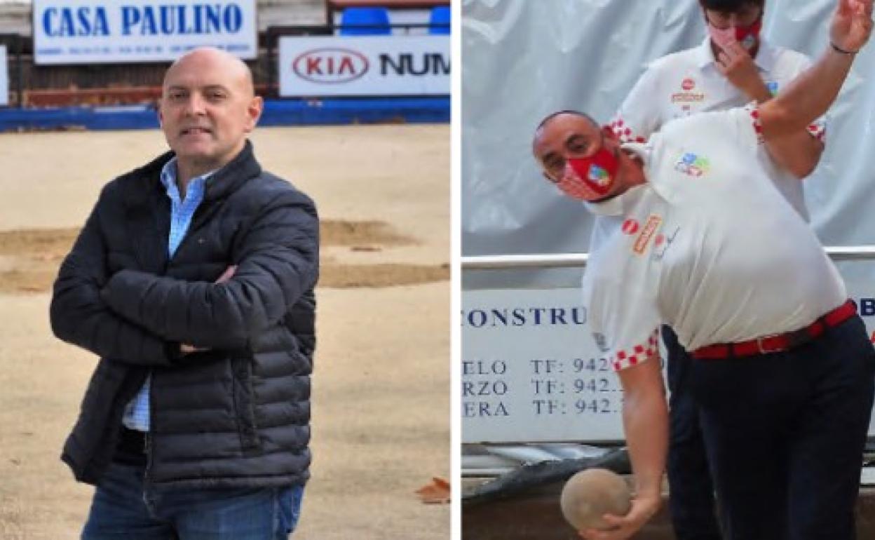 A la izquierda, Norberto Ortiz, presidente de la Federación Cántabra de Bolos. A la derecha, Lolo Lavid.