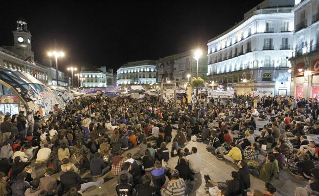 Imagen de la Puerta del Sol, en Madrid, el 15-M. 