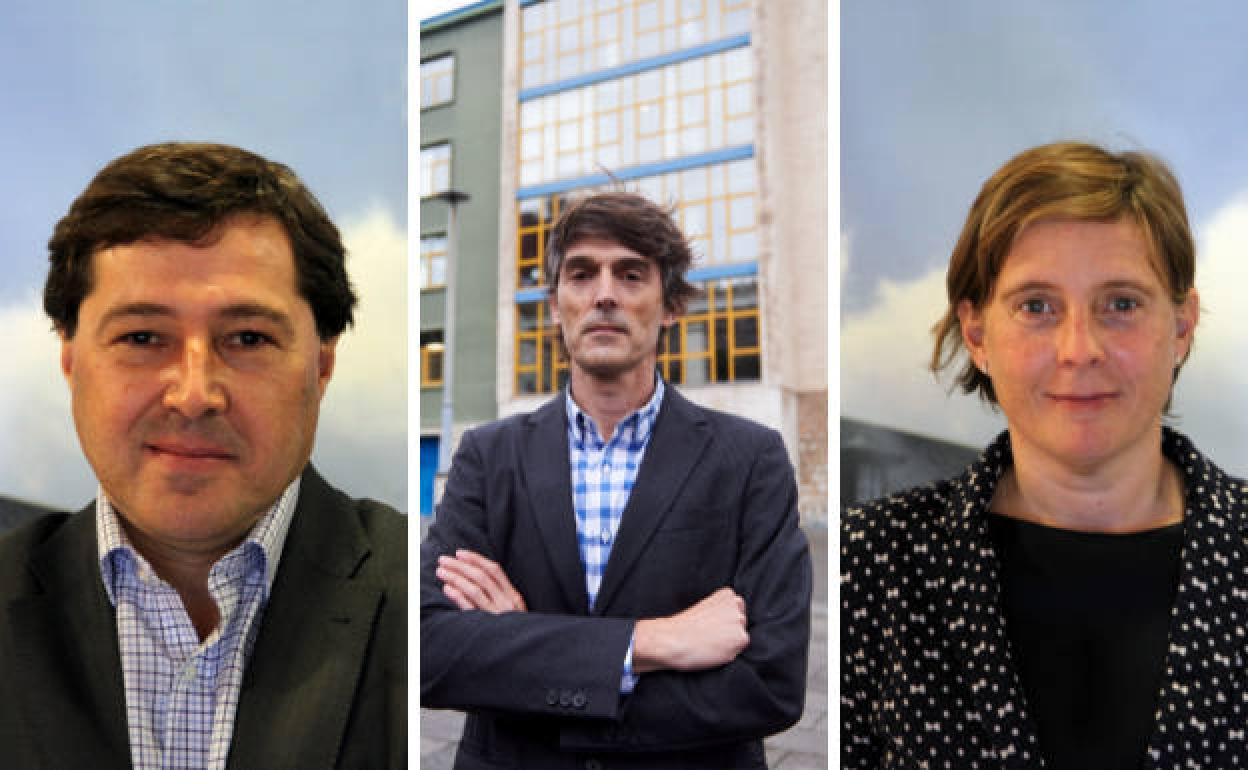 De izquierda a derecha; José Carlos García Cabrero, nuevo secretario general de la Universidad; Francisco Matorras Weinig, nuevo vicerrector; y María Boloqui Bastardés, quien se ocupará de la gerencia.