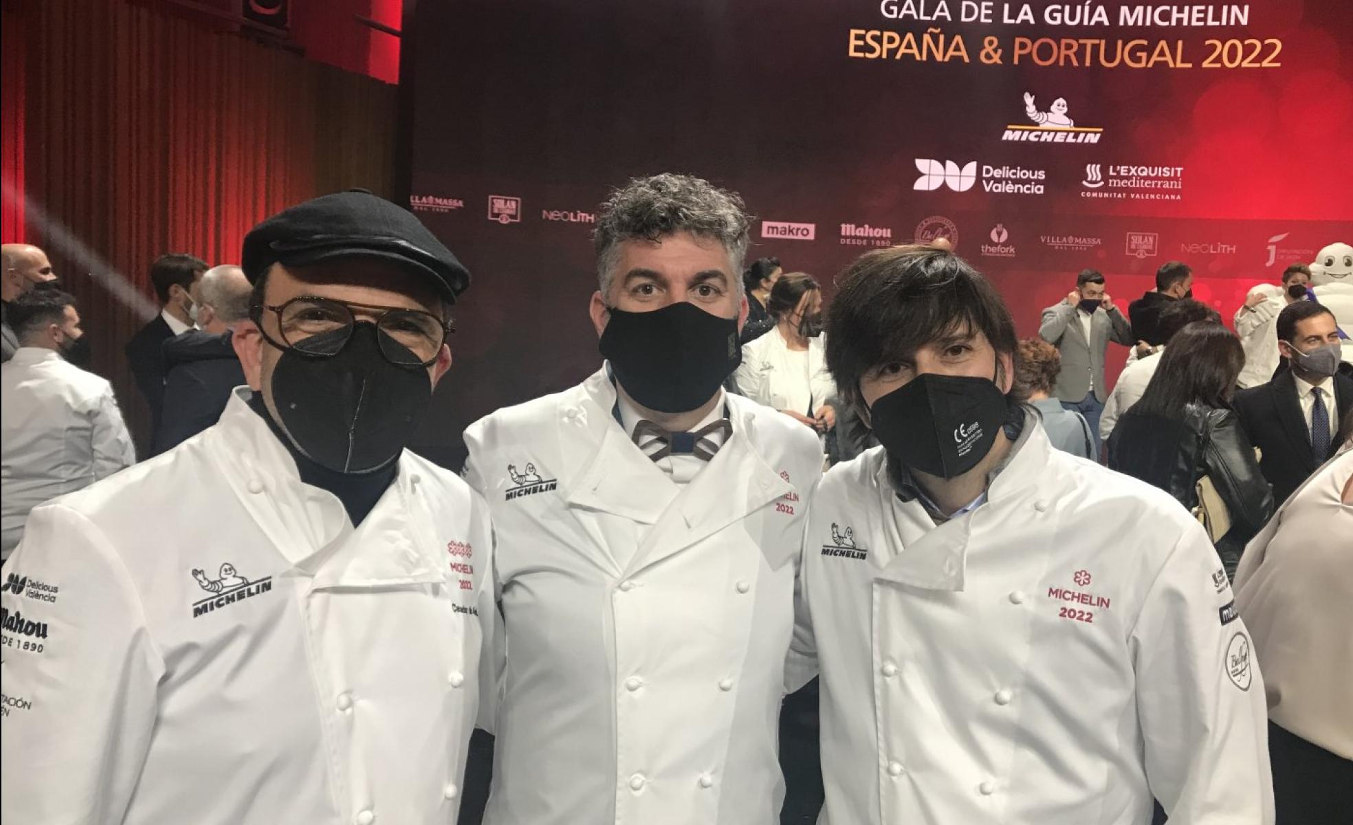 Jesús Sánchez, Rafael Prieto y Sergio Bastard, a la conclusión de la gala celebrada en Valencia. 