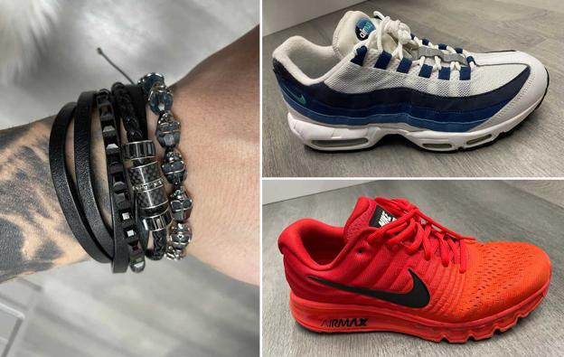 Regalos especiales para Raúl, un par de pulseras de Swarovski y los pares de Nike Air Max que le regaló Pilar Rubio cuando su mujer actuó con ella en 'El Hormiguero'. 