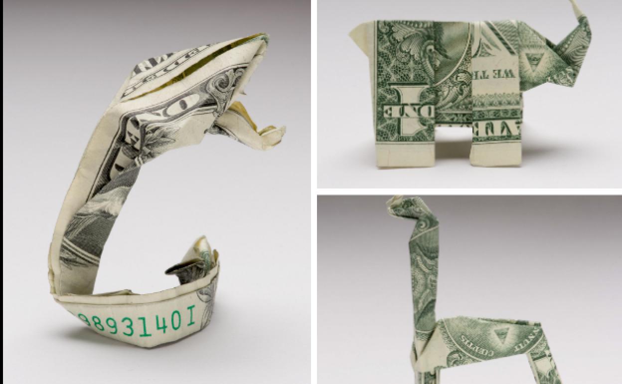 'Elefante', 'Jirafa' y 'Serpinte' (en la imagen inferior) son tres de las obras que componen la exposición 'La forma del dinero'.