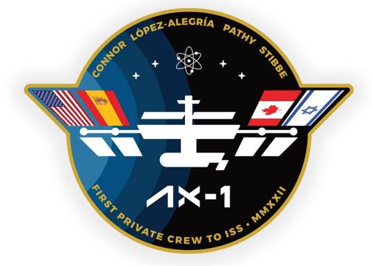 La insignia o parche de la primera misión privada a la estación espacial.