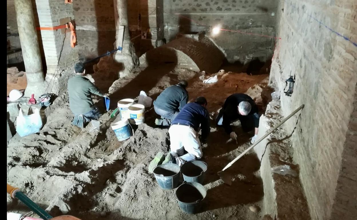 Los trabajos de reforma en la iglesia de Santa Eulalia, una de las más antiguas de Toledo.