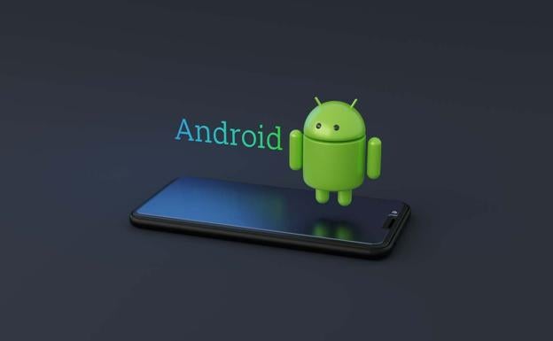 Móvil Android, con su icónico logo.