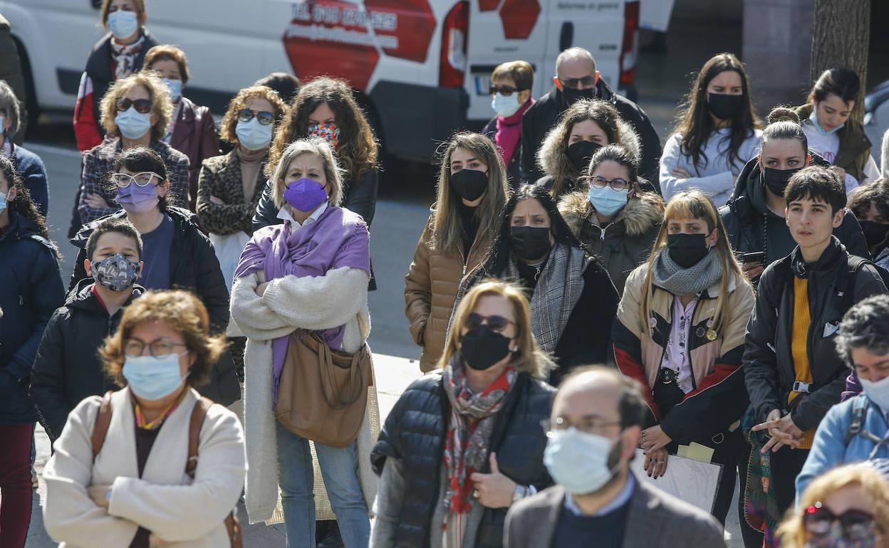 Imagen tomada durante la concentración en la Plaza Mayor.