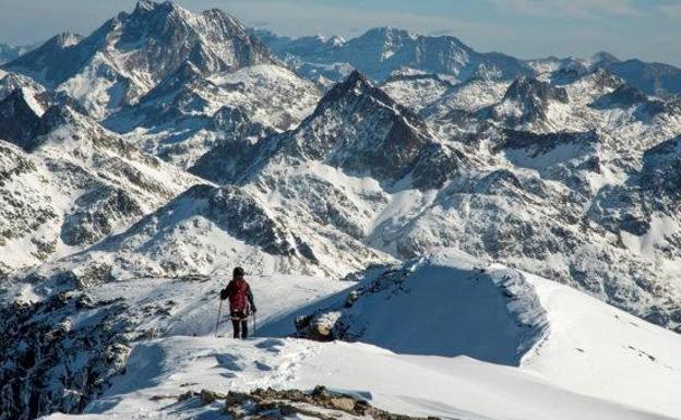 Parvaneh en el macizo de Balaitús, en Pirineos 