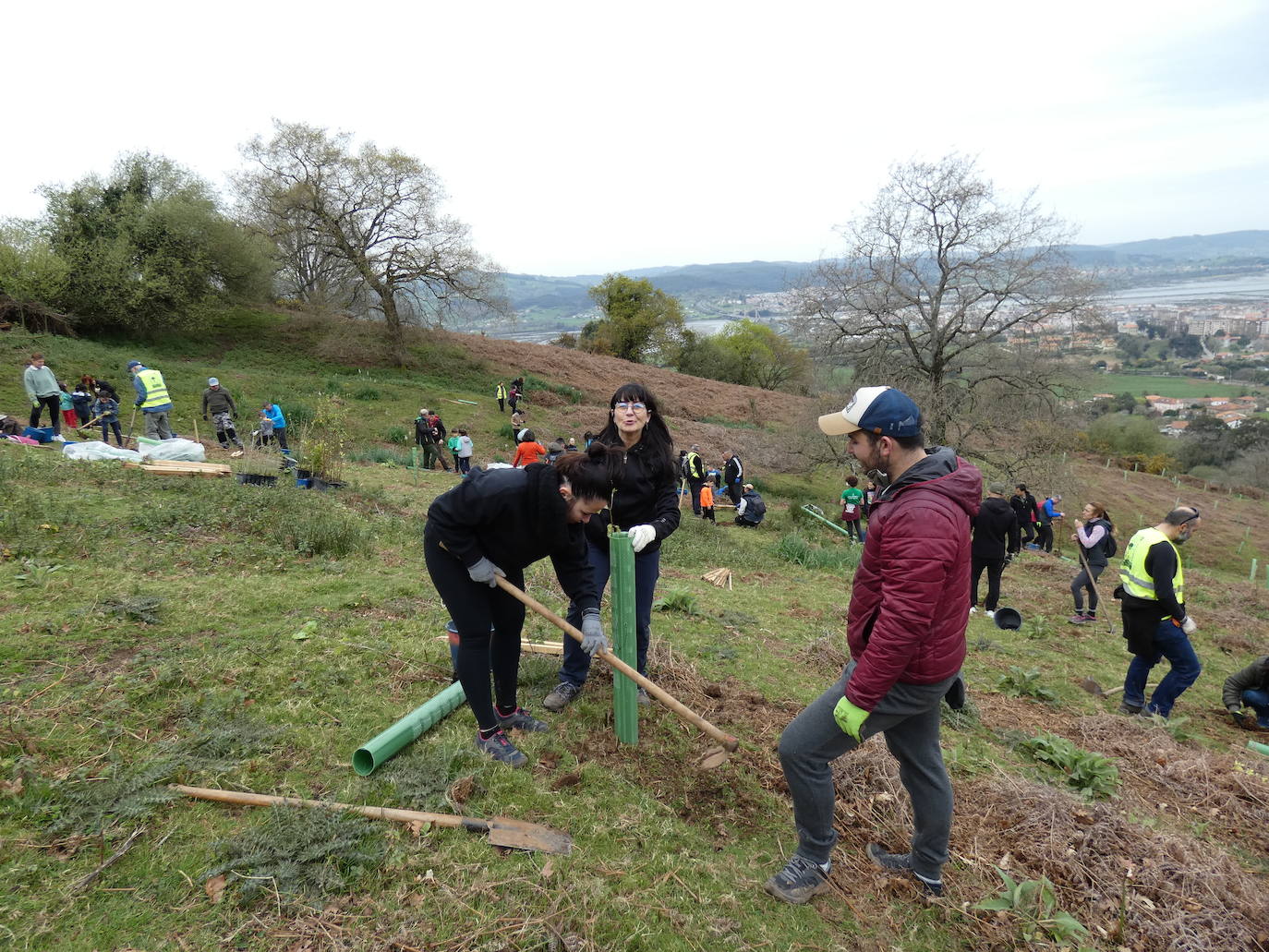 Fotos: Más de 80 voluntarios han participado en Colindres en la plantación de 200 árboles de distintas especies para conmemorar el Día del Árbol