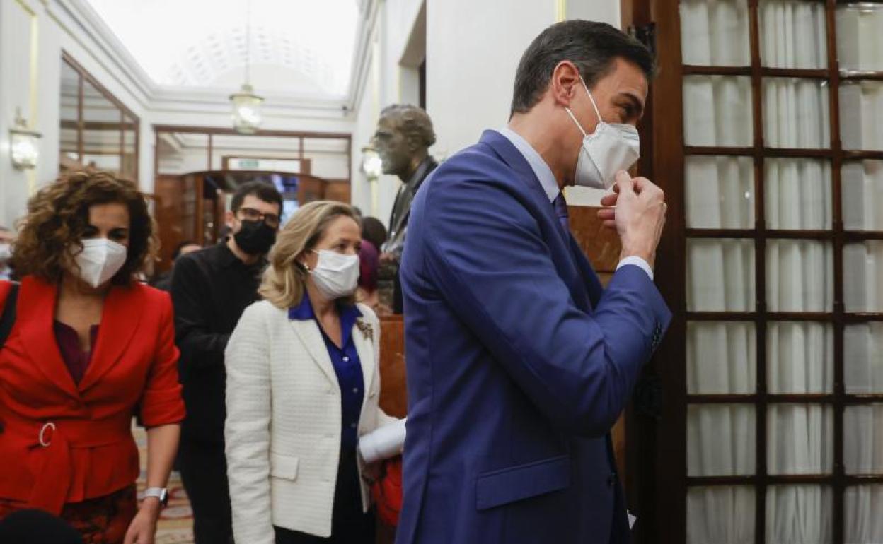 El presidente del Gobierno, Pedro Sánchez interviene durante la sesión de control al Gobierno.