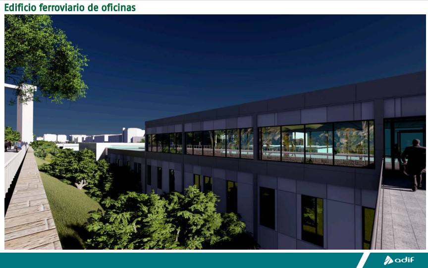 Las imágenes se corresponden a simulaciones de Adif para mostrar su idea de cómo quedaría la reordenación de las estaciones en Santander. Hay que tener en cuenta que la urbanización de la losa es competencia del Ayuntamiento por lo que las imágenes son una figuración de la empresa de transportes sin un proyecto aún definido