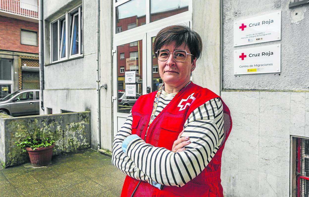 Sandra García Liaño, esta semana, en la sede de Cruz Roja en Torrelavega. 