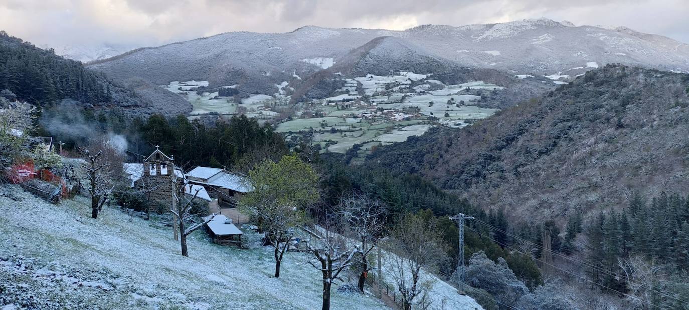 Imagen tomada esta mañana en Yebas (Cabezón de Liébana).