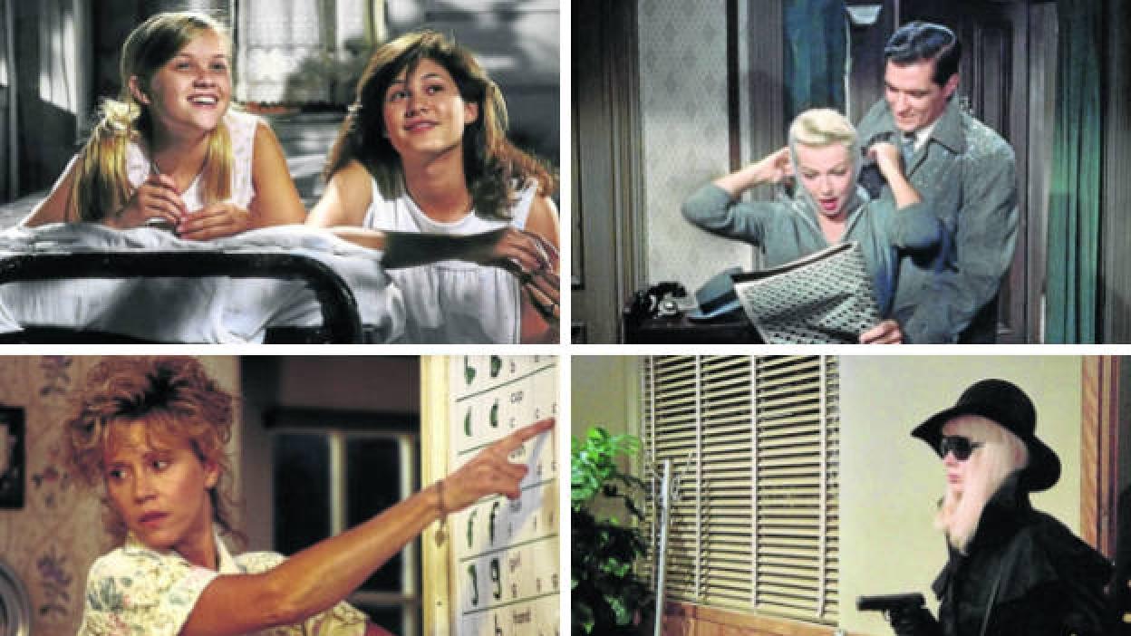 Arriba (de izquierda a derecha): 'Verano en Louisiana', de Robert Mulligan (1991), 'Imitación a la vida', de Douglas Sirk (1959) y abajo (de izquierda a derecha): 'Cartas a Iris', de Martin Ritt (1990) y 'La trama', de Alfred Hitchcock (1976).