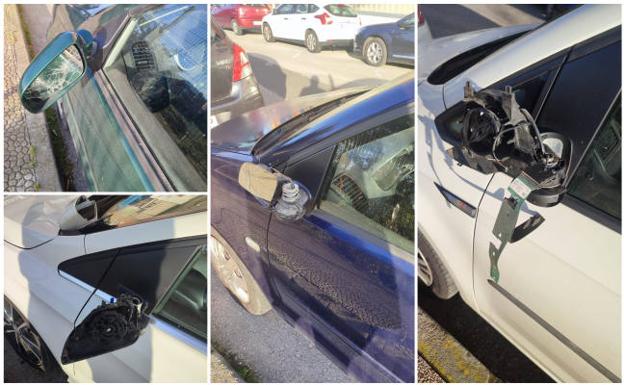 Cuatro de los coches afectados.