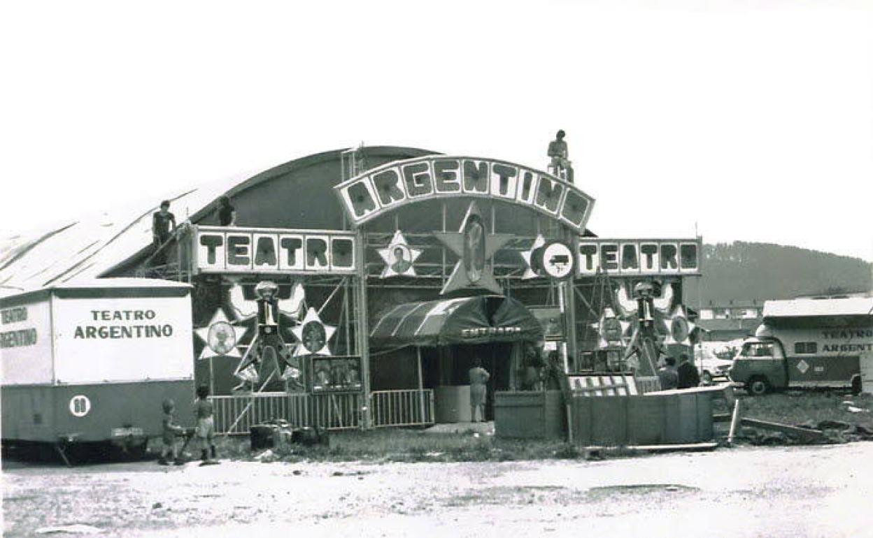 Foto de los años 70 de un circo instalado en Nueva Ciudad.