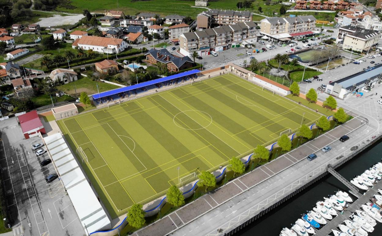 Infografía del proyecto del campo de fútbol