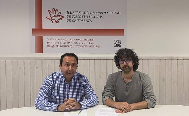 Carlos Fernández, director comercial de El Diario Montañés y Jorge Fernández Vega, decano del Colegio de Fisioterapeutas de Cantabria. 