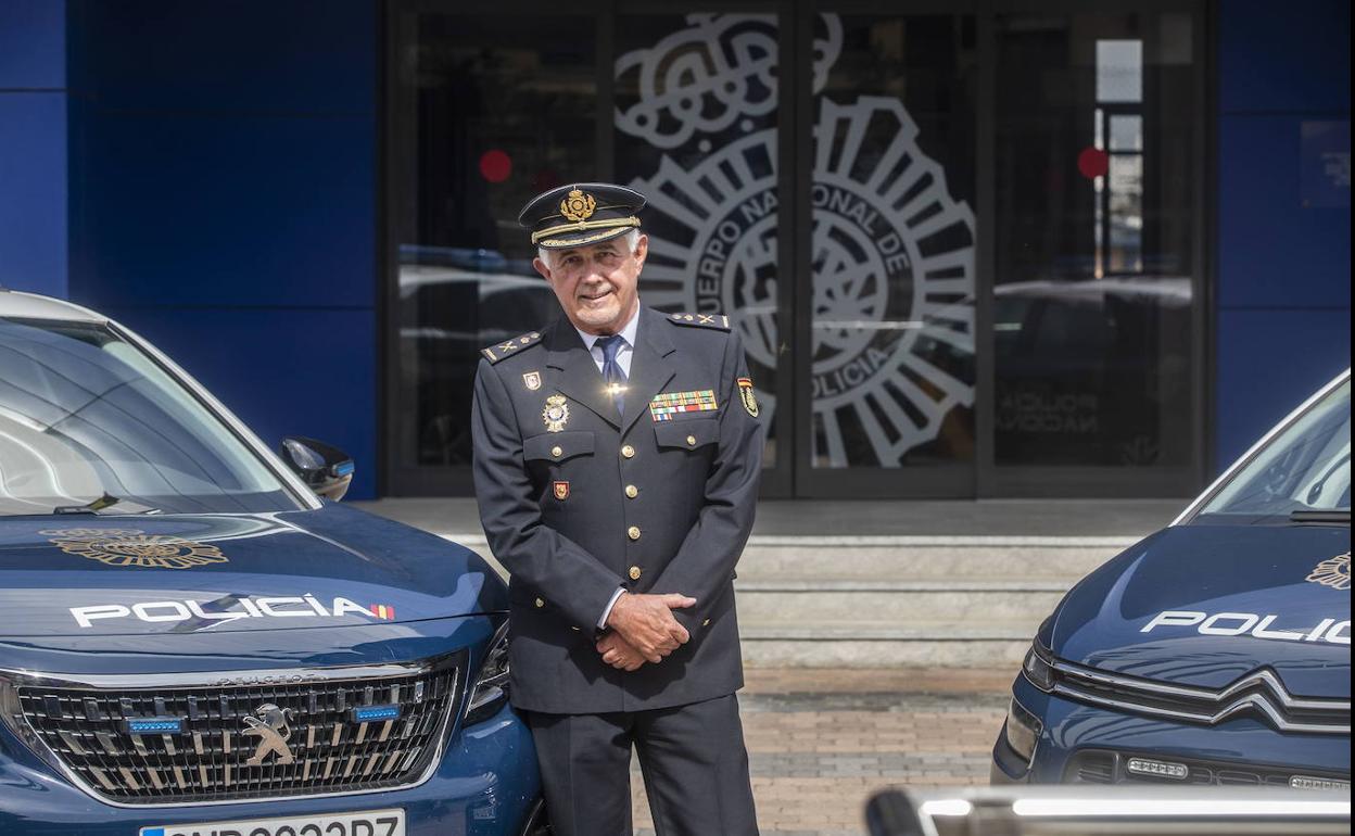 Héctor Moreno, en las instalaciones de la Policía en La Albericia de Santander.