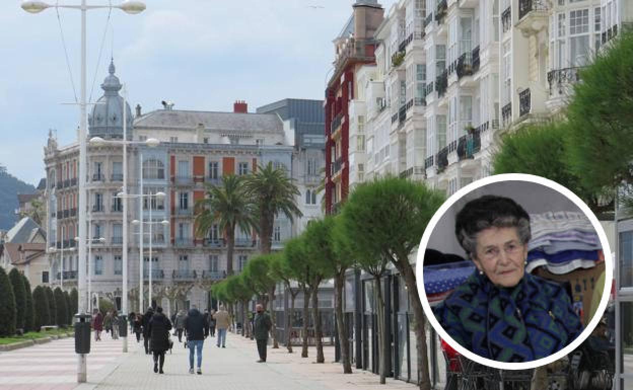 Imagen del centro de Castro Urdiales y a la derecha Toñita Benito