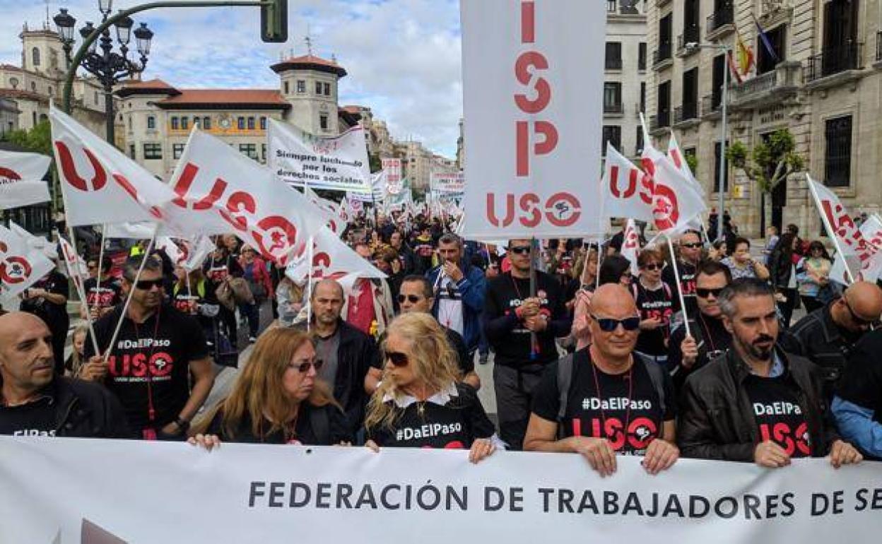 Imagen de archivo de una manifestación de USO. 