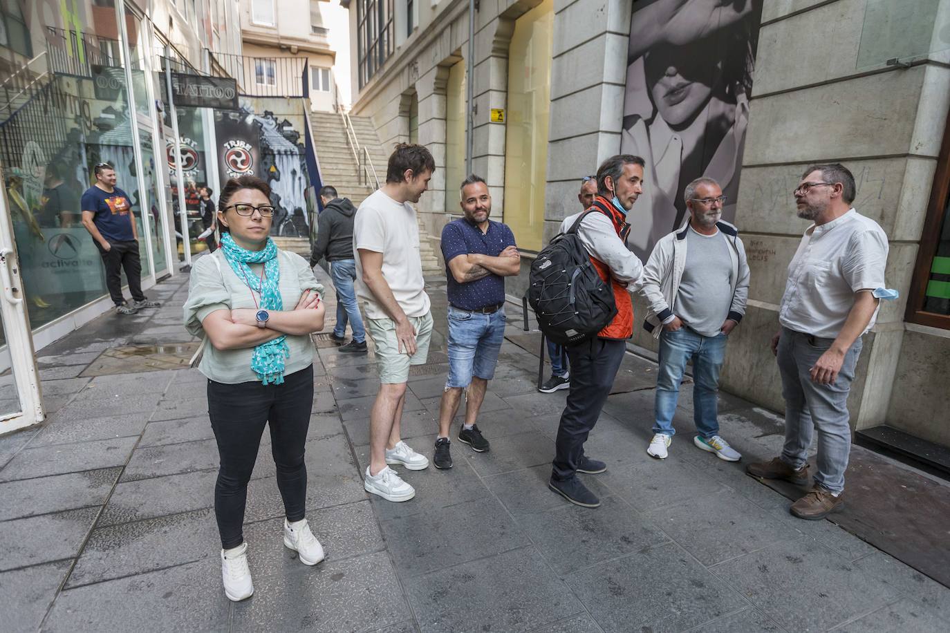 Los trabajadores del metal durante la segunda jornada de la huelga.