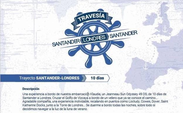 Cartel de la travesía Santander – Londres - Santander