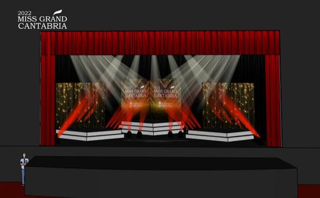 Infografía de cómo será el escenario de la final en el Teatro Concha Espina.