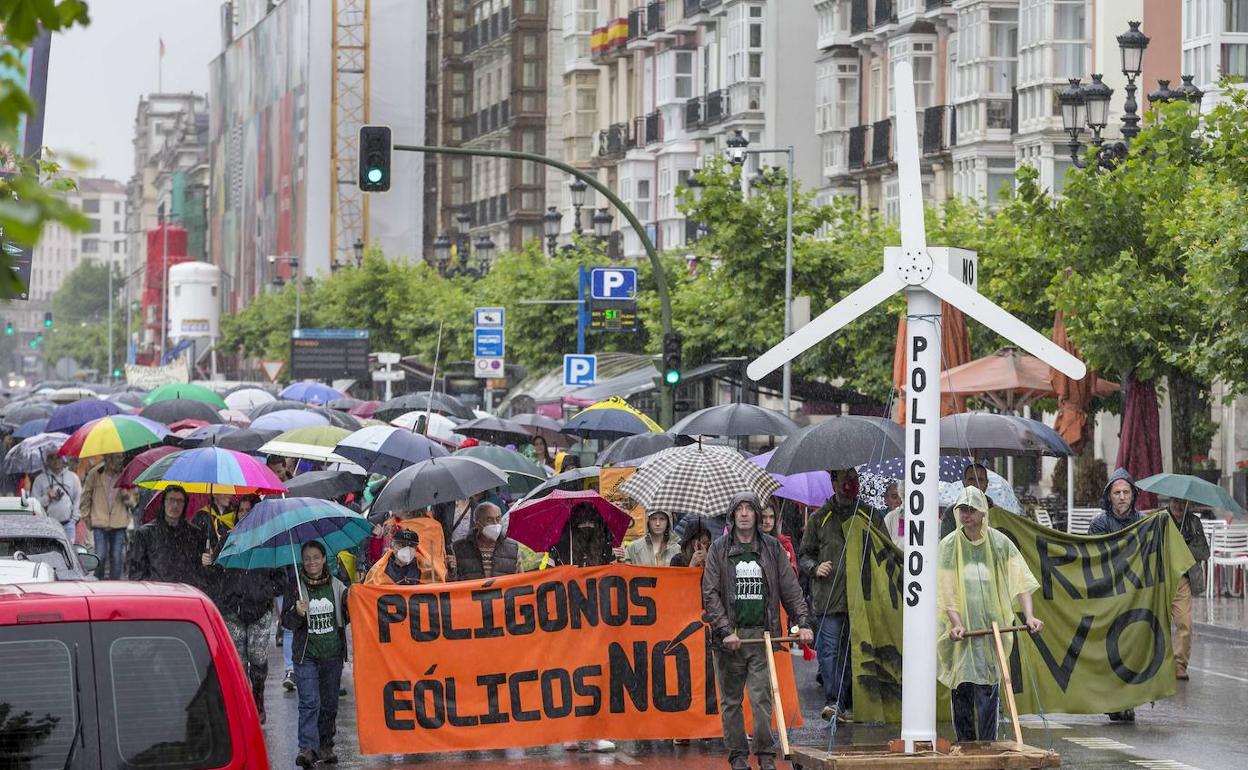 Imagen de la manifestación de este sábado en Santander.