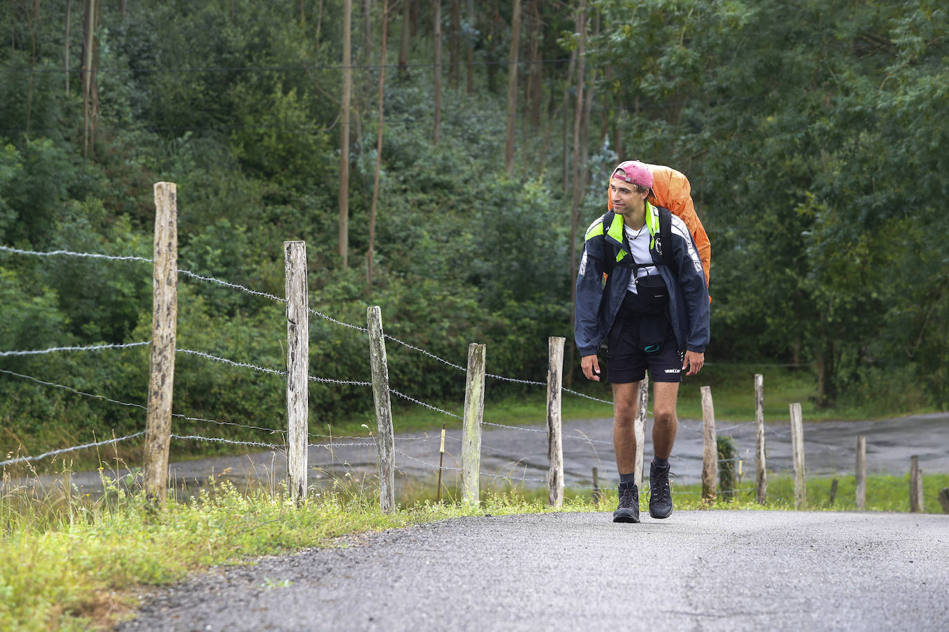 Michael Flachselarm, con «mucho frío por la lluvia», llegó a su destino