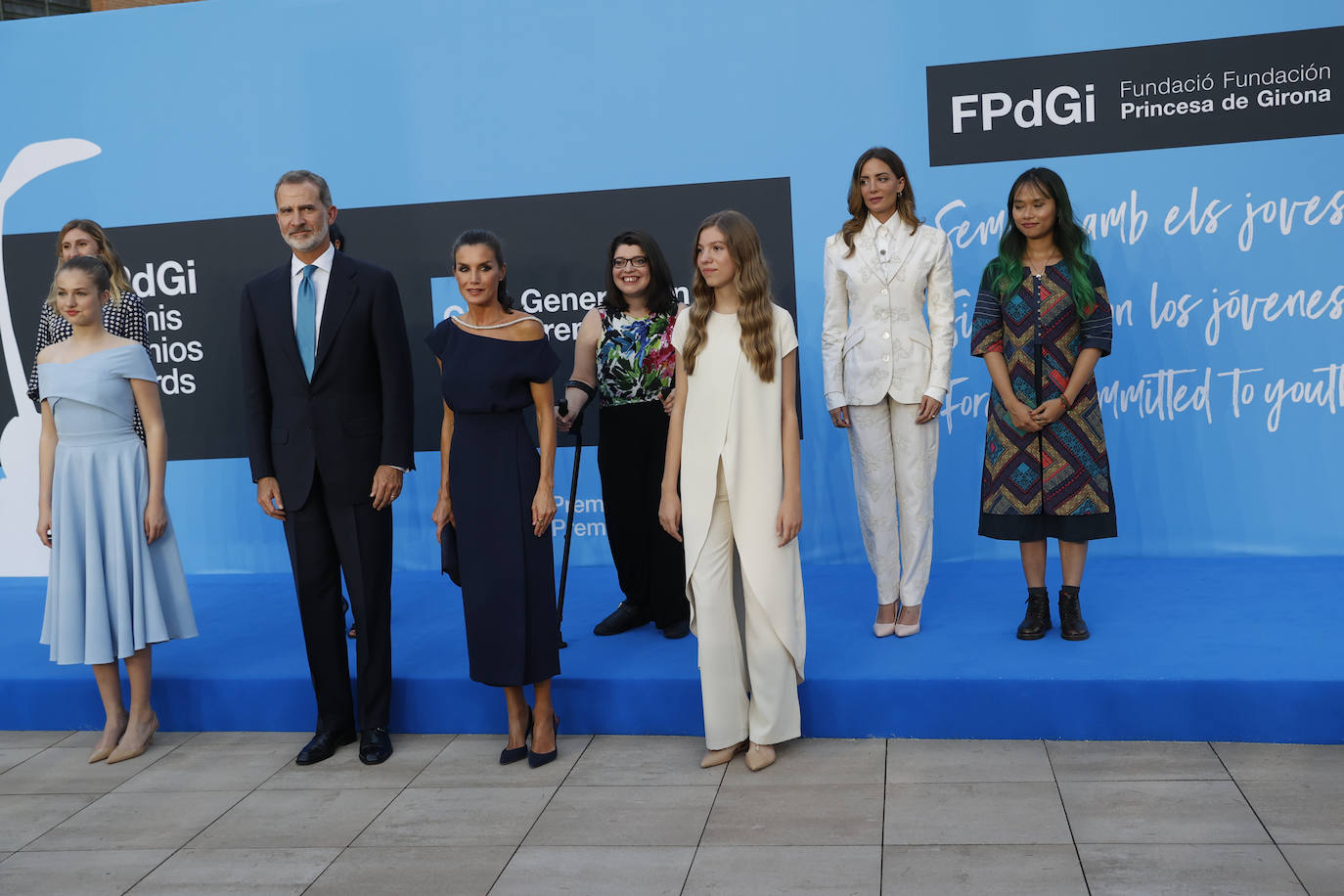 Los Reyes, la princesa Leonor y la infanta Sofía visitan Cataluña con motivo de la entrega de los premios de Fundación Princesa de Girona. Esta ha sido la primera vez que la heredera de la Corona ha visitado la provincia.