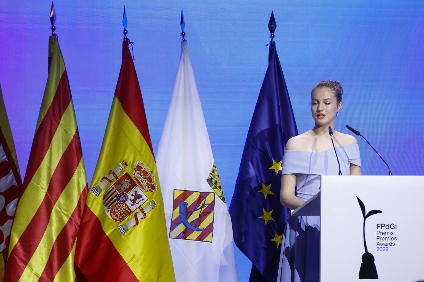 Los Reyes, la princesa Leonor y la infanta Sofía visitan Cataluña con motivo de la entrega de los premios de Fundación Princesa de Girona. Esta ha sido la primera vez que la heredera de la Corona ha visitado la provincia.