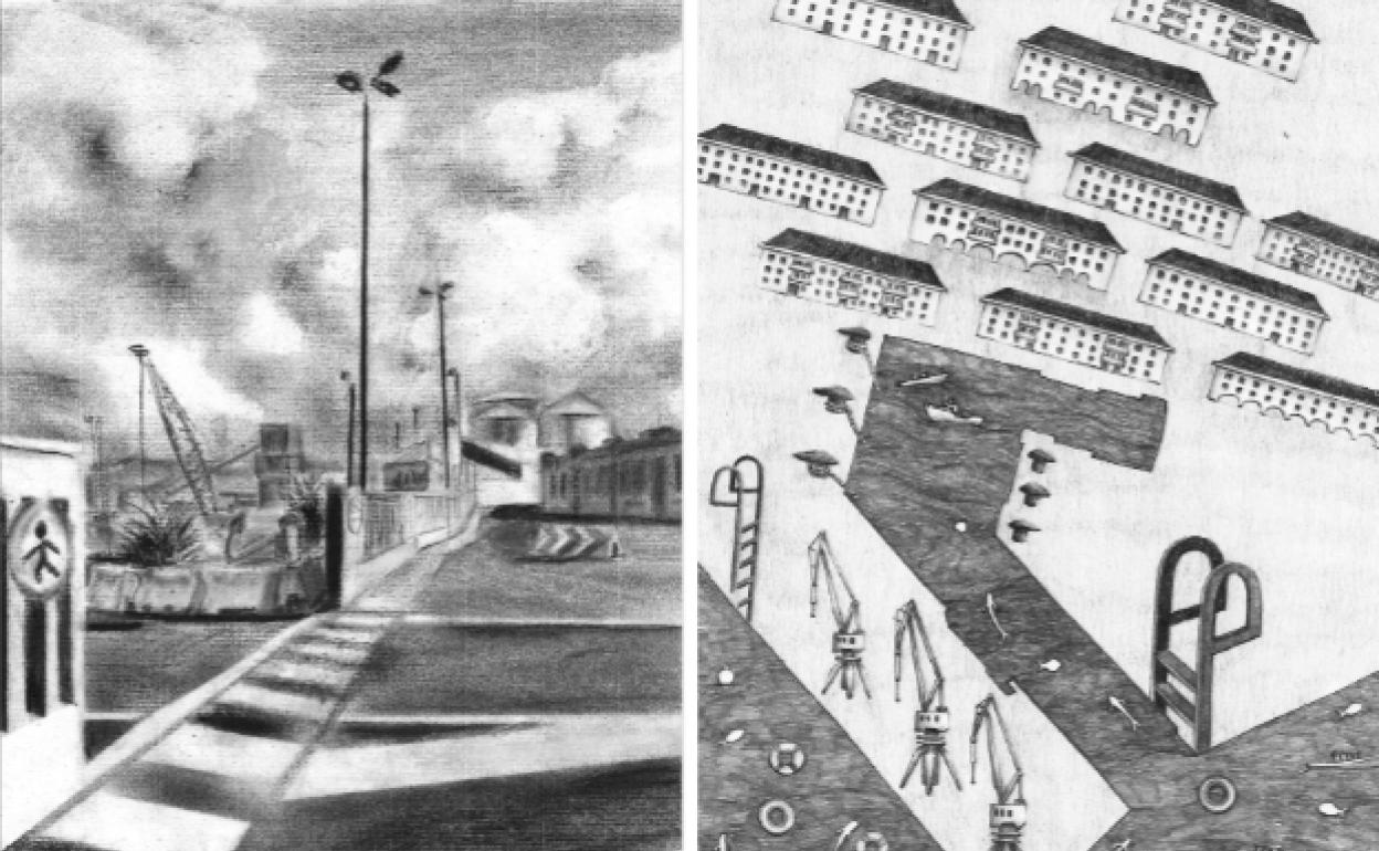 Dos de las ilustraciones del libro, que ahora verá la luz, realizadas por Abel Cuesta y Carmen Gutiérrez Somavilla. 